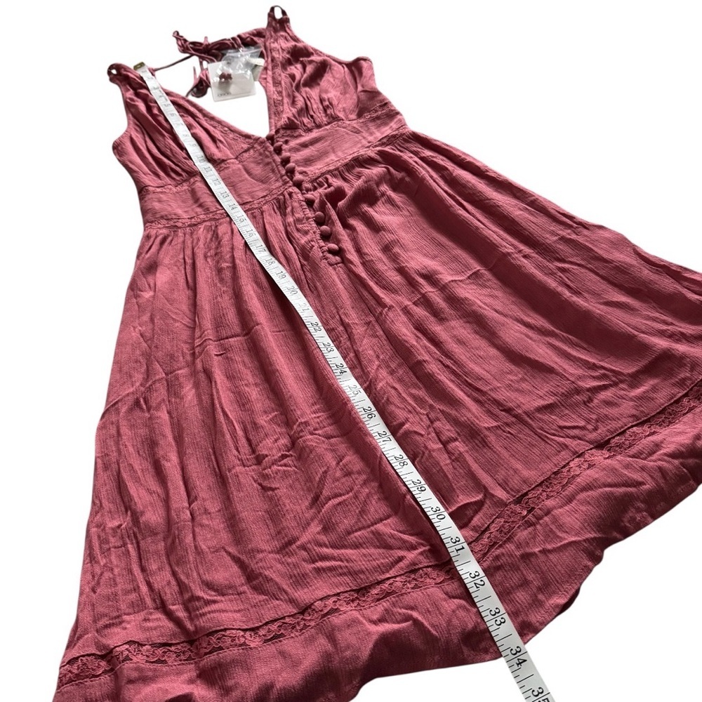 ASOS Dusty Rose Lace Trim Plunge Dress NWT Size 4 - Picture 12 of 12